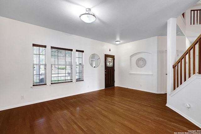 4451 Taylors Bnd, San Antonio, TX 78247 - foyer featuring wood finished floors and stairs