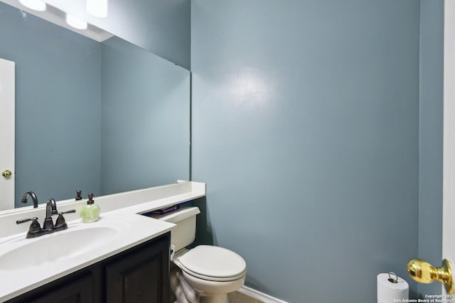 11823 Stanton, San Antonio, TX 78253 - bathroom with vanity, toilet, and baseboards