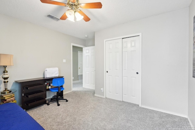 11823 Stanton, San Antonio, TX 78253 - carpeted bedroom featuring a closet, baseboards, and a ceiling fan