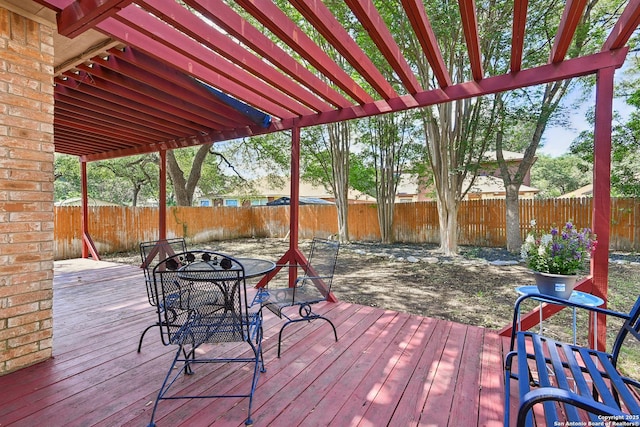 11823 Stanton, San Antonio, TX 78253 - wooden terrace featuring a fenced backyard and outdoor dining space