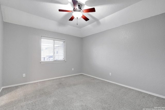 25511 Willard Path, San Antonio, TX 78261 - spare room featuring ceiling fan, baseboards, and carpet floors