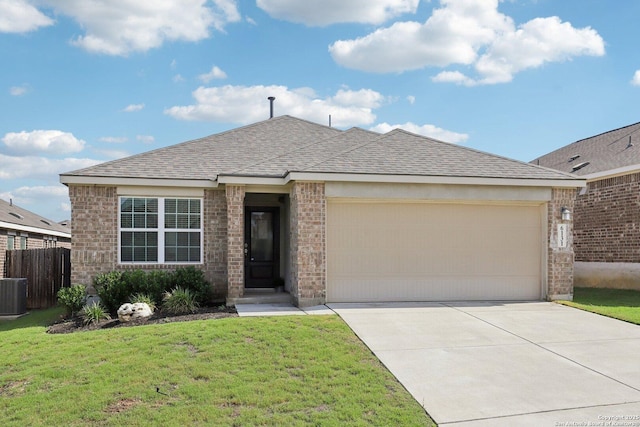 6131 Akin, San Antonio, TX 78261 - single story home featuring brick siding, a garage, concrete driveway, and roof with shingles
