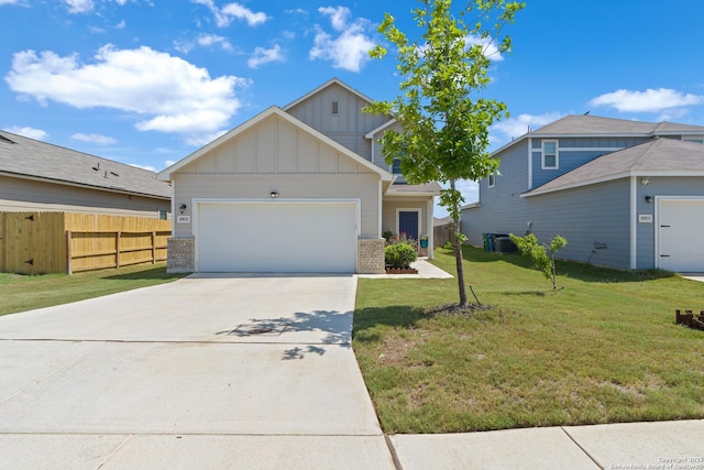 10815 Fox Trot, Converse, TX 78109 - craftsman house featuring board and batten siding, an attached garage, brick siding, concrete driveway, and central AC unit
