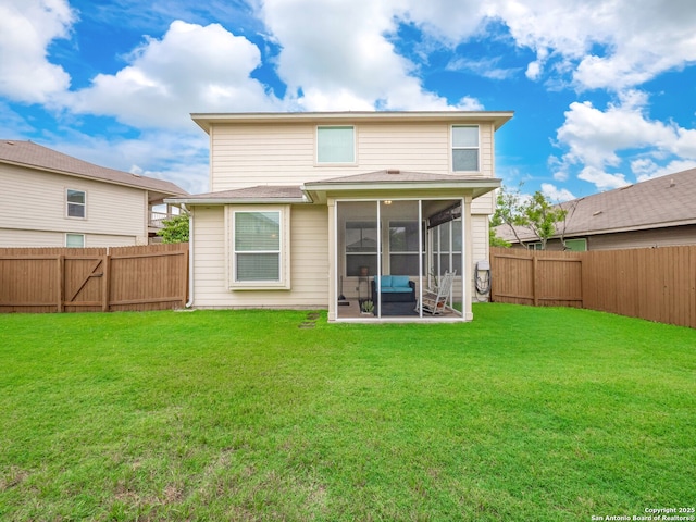 775 Guna Dr, New Braunfels, TX 78130 - back of house with a sunroom and a shingled roof