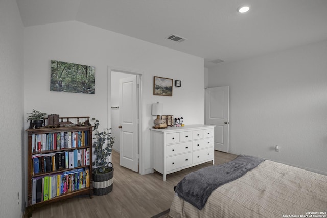 31665 Acacia Vis, Bulverde, TX 78163 - bedroom with wood finished floors and lofted ceiling