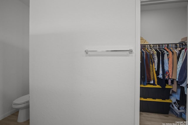 31665 Acacia Vis, Bulverde, TX 78163 - bathroom featuring toilet, wood finished floors, and a walk in closet