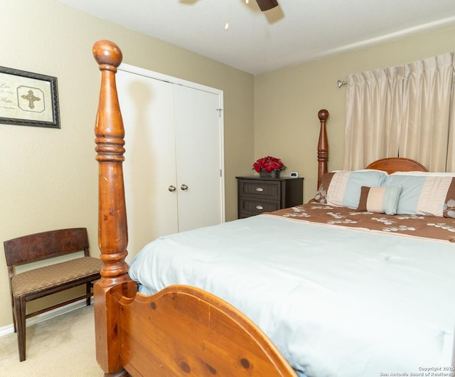 3322 Dunlap Flds, Converse, TX 78109 - carpeted bedroom with a closet and a ceiling fan