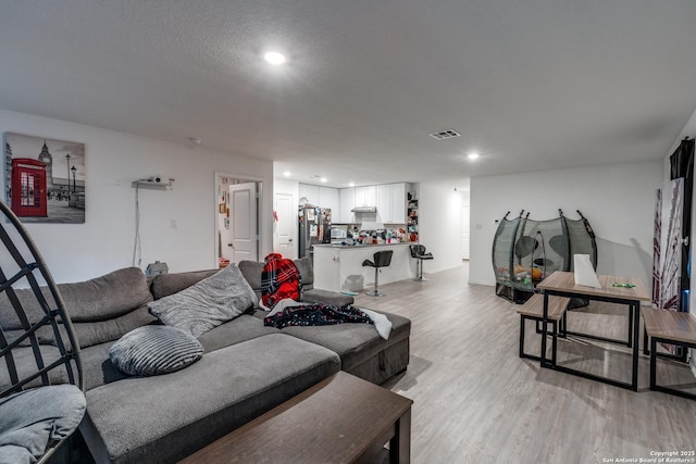 10827 Hernando Ct, Converse, TX 78109 - living room featuring recessed lighting and light wood-style flooring