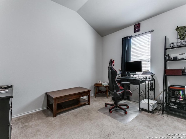 6211 Post Mi, San Antonio, TX 78244 - office featuring lofted ceiling and carpet floors
