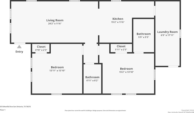 515 Westfall Ave, San Antonio, TX 78210 - floor plan / room layout