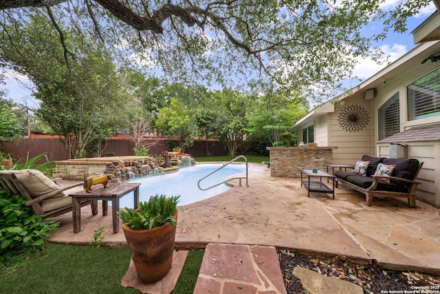 102 Blue Thorn, San Antonio, TX 78256 - view of pool with an outdoor hangout area, a patio, and a fenced backyard