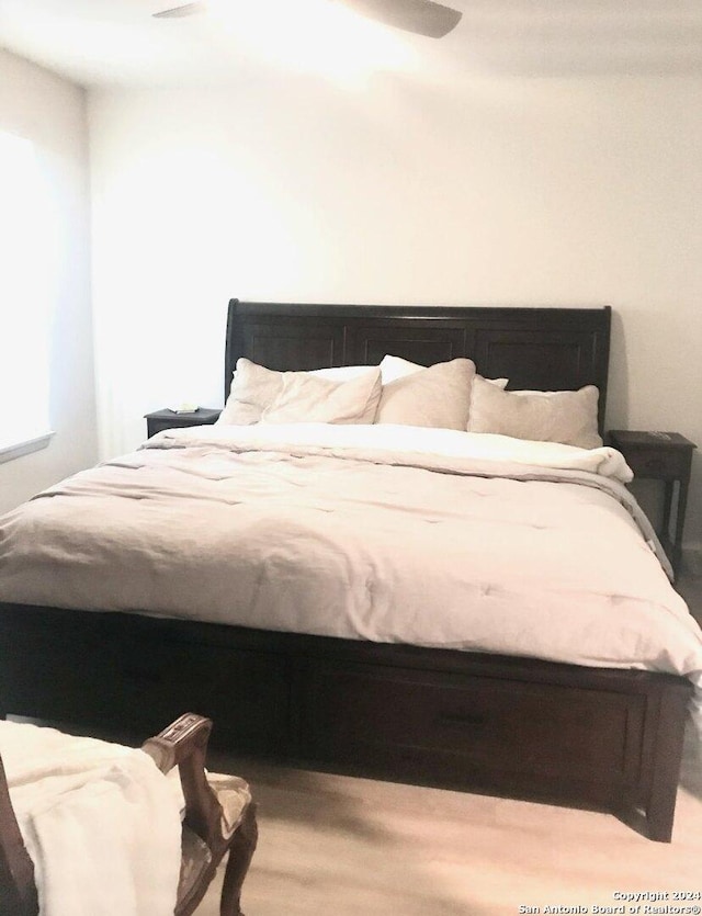12111 Woodsrim, Live Oak, TX 78233 - bedroom with wood finished floors and ceiling fan