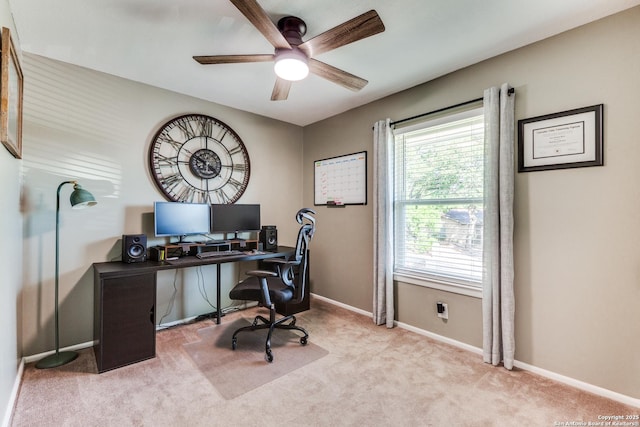 3618 Minthill, San Antonio, TX 78230 - office space featuring a ceiling fan, carpet flooring, and baseboards