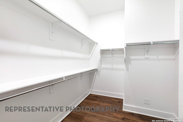 12376 Goulding, San Antonio, TX 78254 - walk in closet featuring dark wood-type flooring