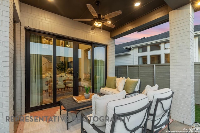 12376 Goulding, San Antonio, TX 78254 - view of patio / terrace with a ceiling fan