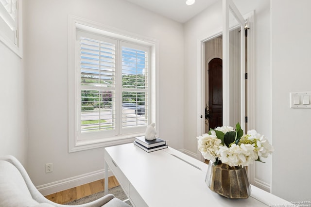 172 Katherine Ct Unit 1, San Antonio, TX 78209 - office area with baseboards, wood finished floors, and recessed lighting