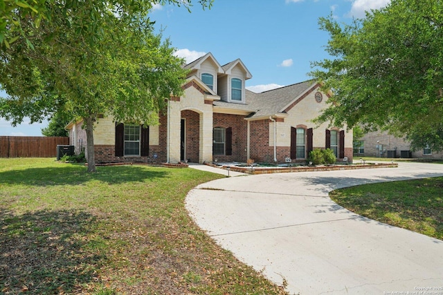 7027 Laura Hts, Schertz, TX 78154 - traditional-style house featuring brick siding and central AC