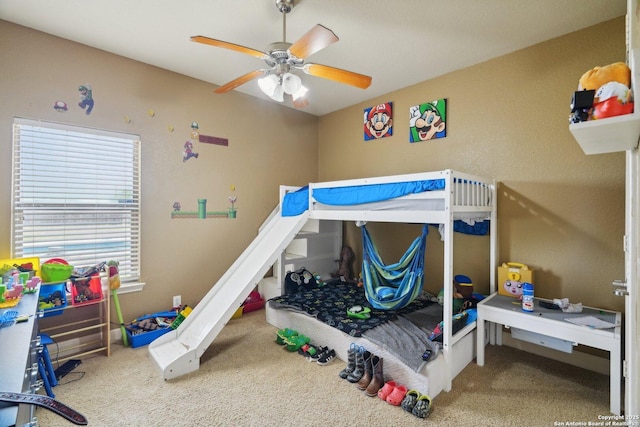 7027 Laura Hts, Schertz, TX 78154 - bedroom with carpet flooring and a ceiling fan