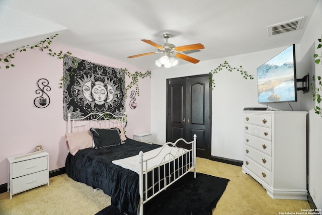7027 Laura Hts, Schertz, TX 78154 - bedroom featuring light carpet and a ceiling fan