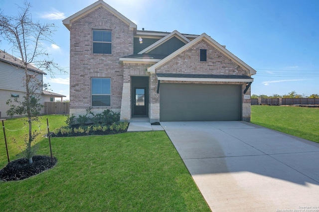 6538 Scooby Acres, San Antonio, TX 78108 - view of front of home featuring a garage, brick siding, and concrete driveway