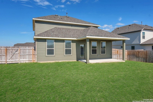 6538 Scooby Acres, San Antonio, TX 78108 - rear view of house with a patio and a shingled roof