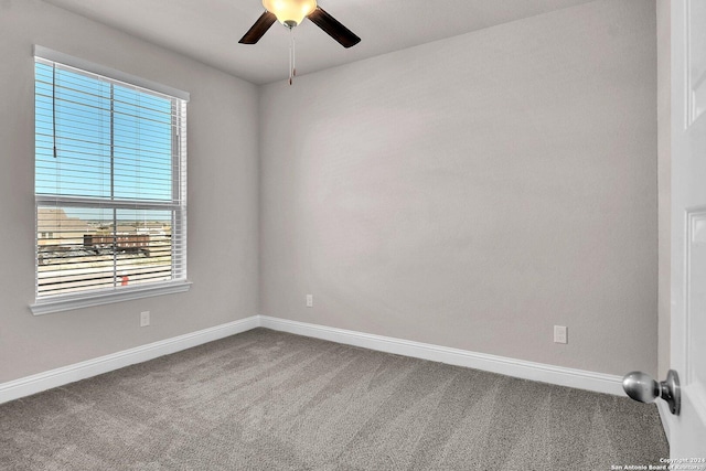 6538 Scooby Acres, San Antonio, TX 78108 - spare room with carpet floors, ceiling fan, and baseboards
