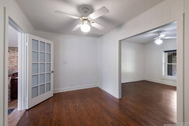 123 Serene Creek Ln, Mcqueeney, TX 78123 - empty room with ceiling fan, wood finished floors, and baseboards