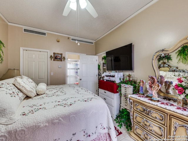 1 Towers Park Unit 1813, San Antonio, TX 78209 - bedroom with crown molding and ceiling fan