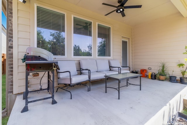 12614 Big Vly, San Antonio, TX 78254 - view of patio with outdoor lounge area and a ceiling fan
