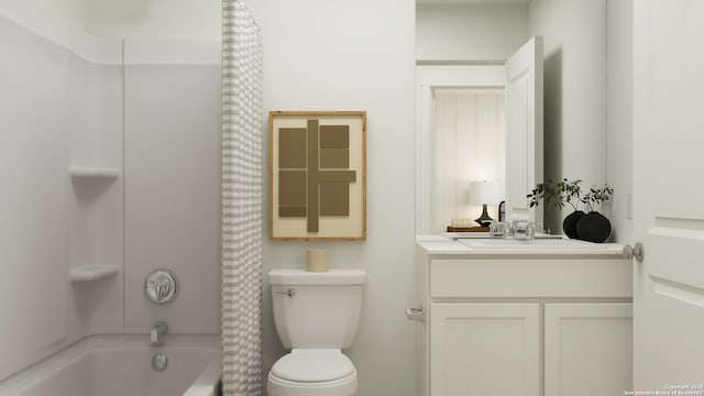 3542 Glade Crk, San Antonio, TX 78245 - bathroom with vanity, toilet, and shower / bath combo with shower curtain