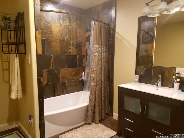 218 E Antonio, Uvalde, TX 78801 - full bathroom with shower / bath combination with curtain and vanity