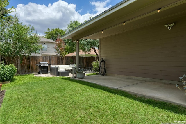 6039 Woodway Ct, San Antonio, TX 78249 - view of yard featuring an outdoor living space and a patio
