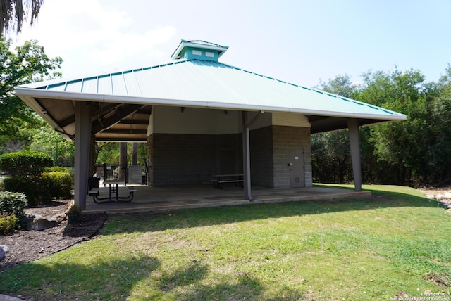 18210 Crystal Ridge Dr, San Antonio, TX 78259 - view of home's community featuring a lawn and a patio area