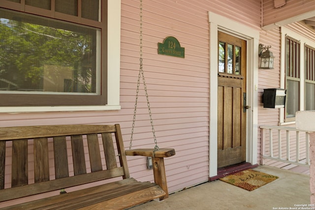 124 Corona, Alamo Heights, TX 78209 - view of exterior entry featuring covered porch