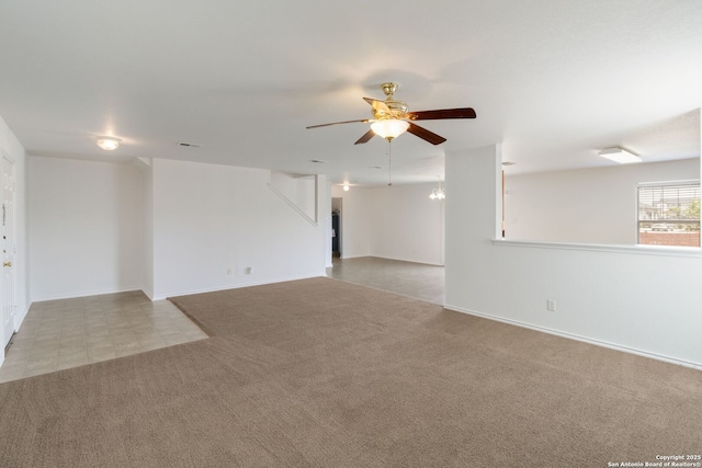 9423 Maraval Crk, San Antonio, TX 78245 - unfurnished room with carpet floors, a ceiling fan, and baseboards