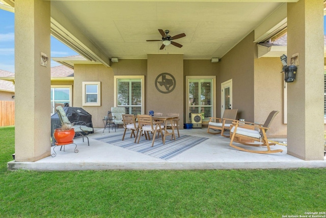 1216 Windy Dawn, Seguin, TX 78155 - view of patio / terrace featuring ceiling fan