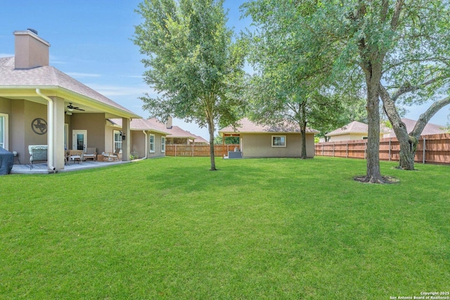 1216 Windy Dawn, Seguin, TX 78155 - view of yard with a ceiling fan and a patio