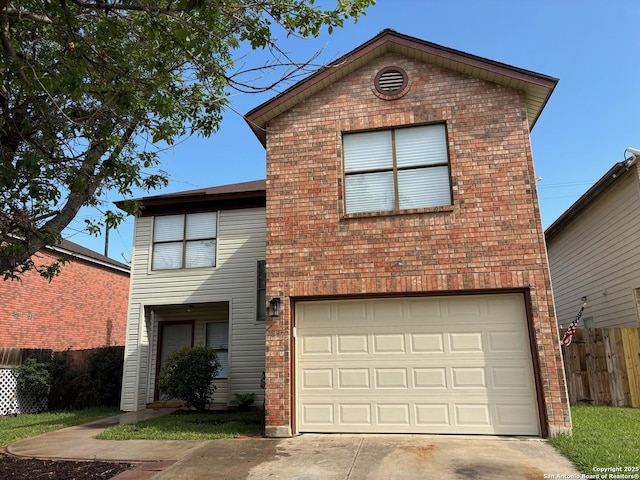 7835 Ruby Mdw, San Antonio, TX 78251 - view of front of property featuring driveway, brick siding, and an attached garage