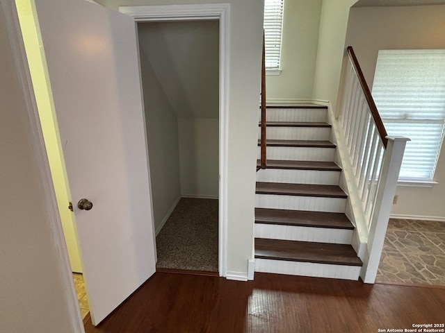 7835 Ruby Mdw, San Antonio, TX 78251 - staircase with wood finished floors