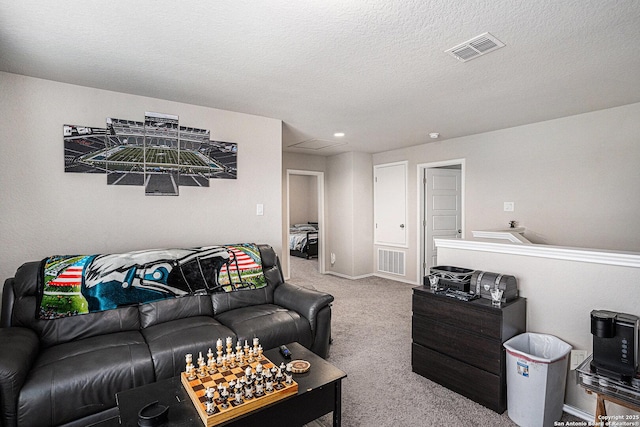 7129 Pisces, Converse, TX 78109 - living area featuring carpet floors and a textured ceiling