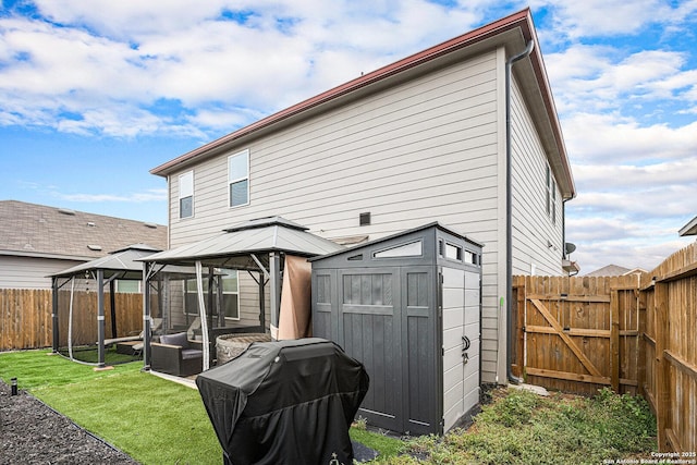 7129 Pisces, Converse, TX 78109 - back of property with a gazebo and an outdoor hangout area