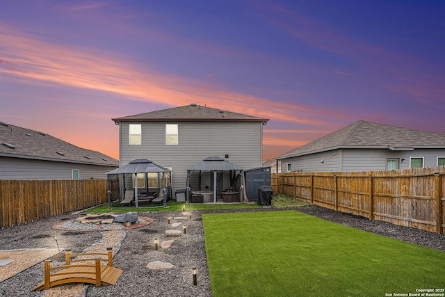 7129 Pisces, Converse, TX 78109 - back of property with a gazebo and a patio area
