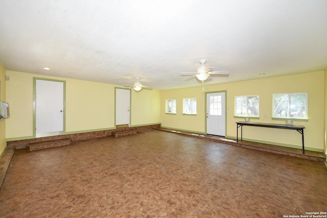 5803 Hollyhock, San Antonio, TX 78240 - unfurnished room with ceiling fan, baseboards, and recessed lighting