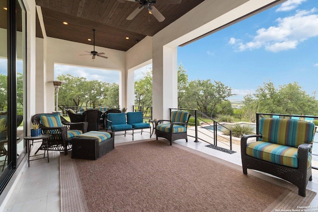 23510 Avila, San Antonio, TX 78255 - view of patio featuring a ceiling fan and outdoor lounge area