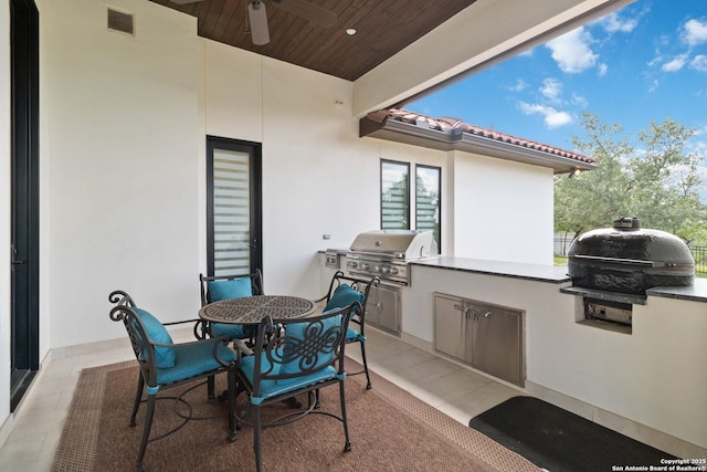 23510 Avila, San Antonio, TX 78255 - view of patio / terrace with ceiling fan and outdoor dining space