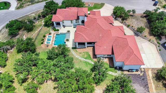 23510 Avila, San Antonio, TX 78255 - aerial view of property and surrounding area featuring a pool