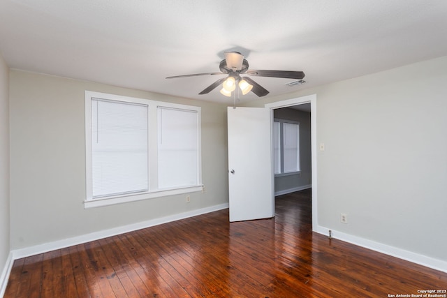 305 Kendalia, San Antonio, TX 78214 - empty room featuring ceiling fan, baseboards, and wood-type flooring