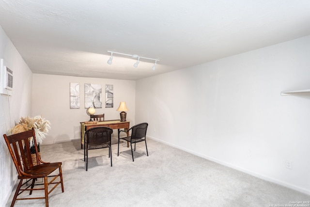 305 Kendalia, San Antonio, TX 78214 - dining area with light colored carpet and track lighting