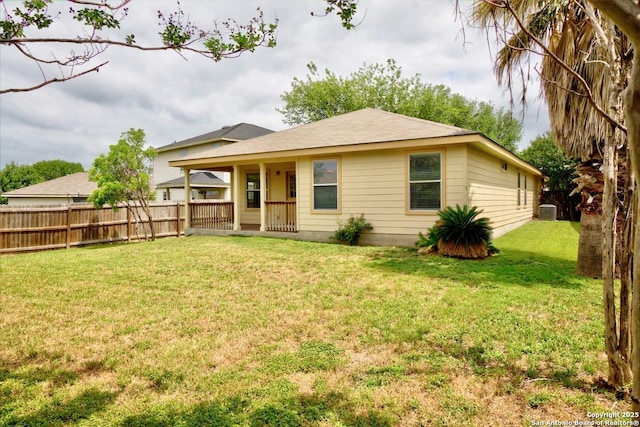 219 Starling, New Braunfels, TX 78130 - rear view of property with cooling unit and covered porch