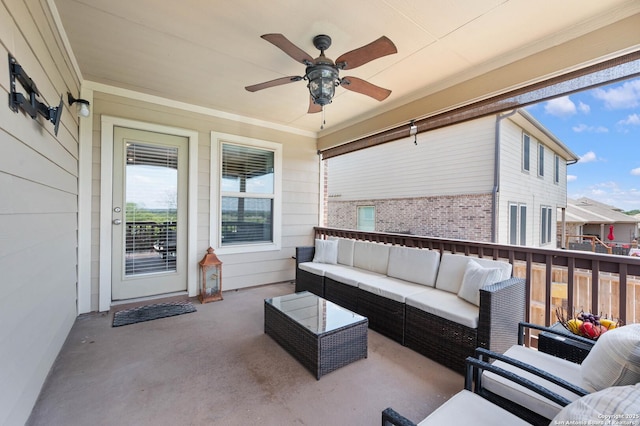 1926 Kalli Jo Ln, New Braunfels, TX 78130 - view of patio featuring an outdoor hangout area and a ceiling fan